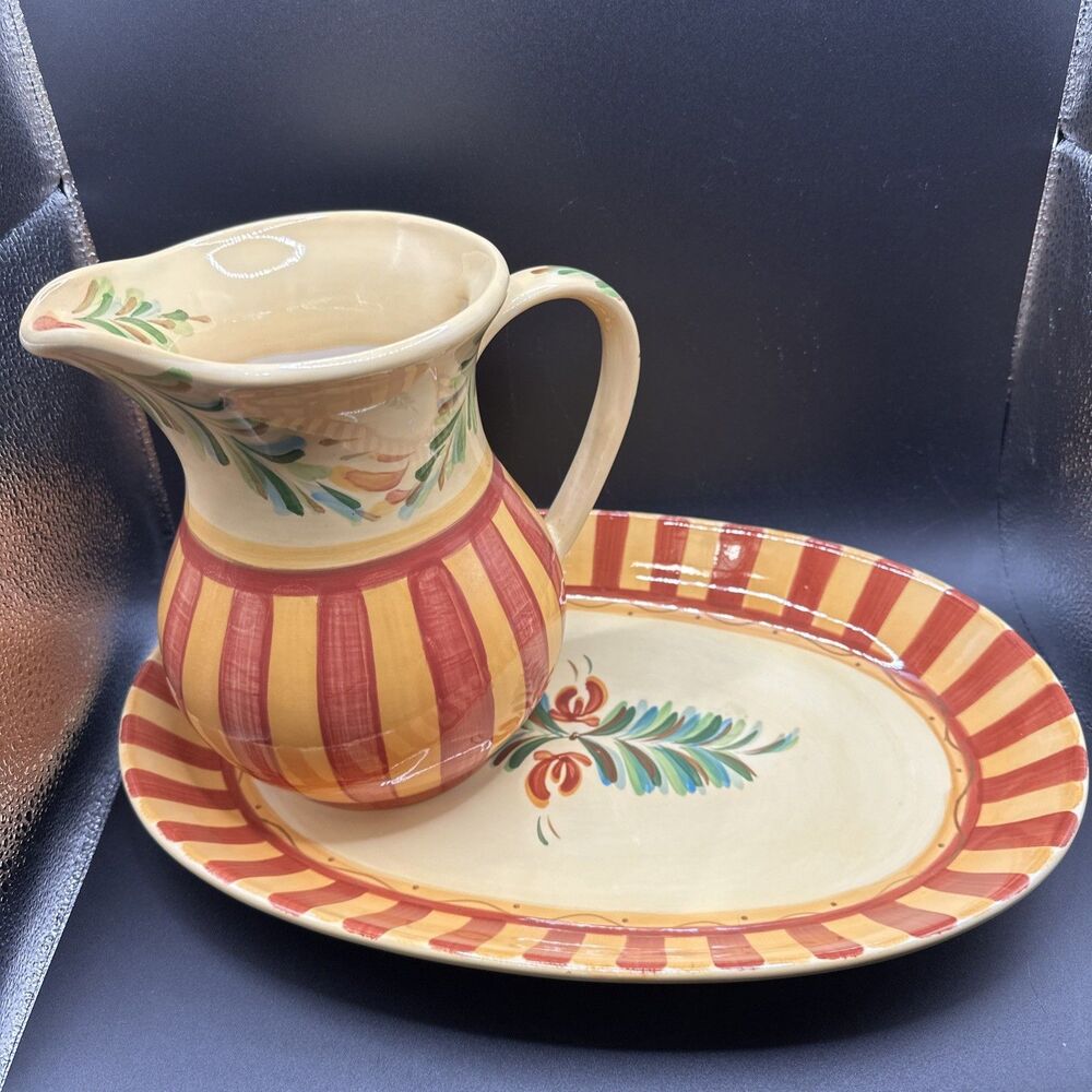 2 PCS  GAIL PITTMAN ~ SIENA ~ Platter & Picture Set